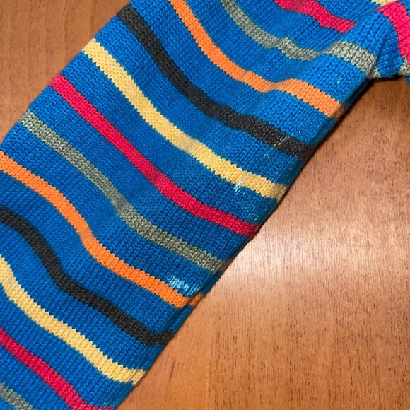 Deux Par Deux Kids Argyle & Stripe Knit Cardigan Sweater With Zipper Size 4 - Picture 5 of 9